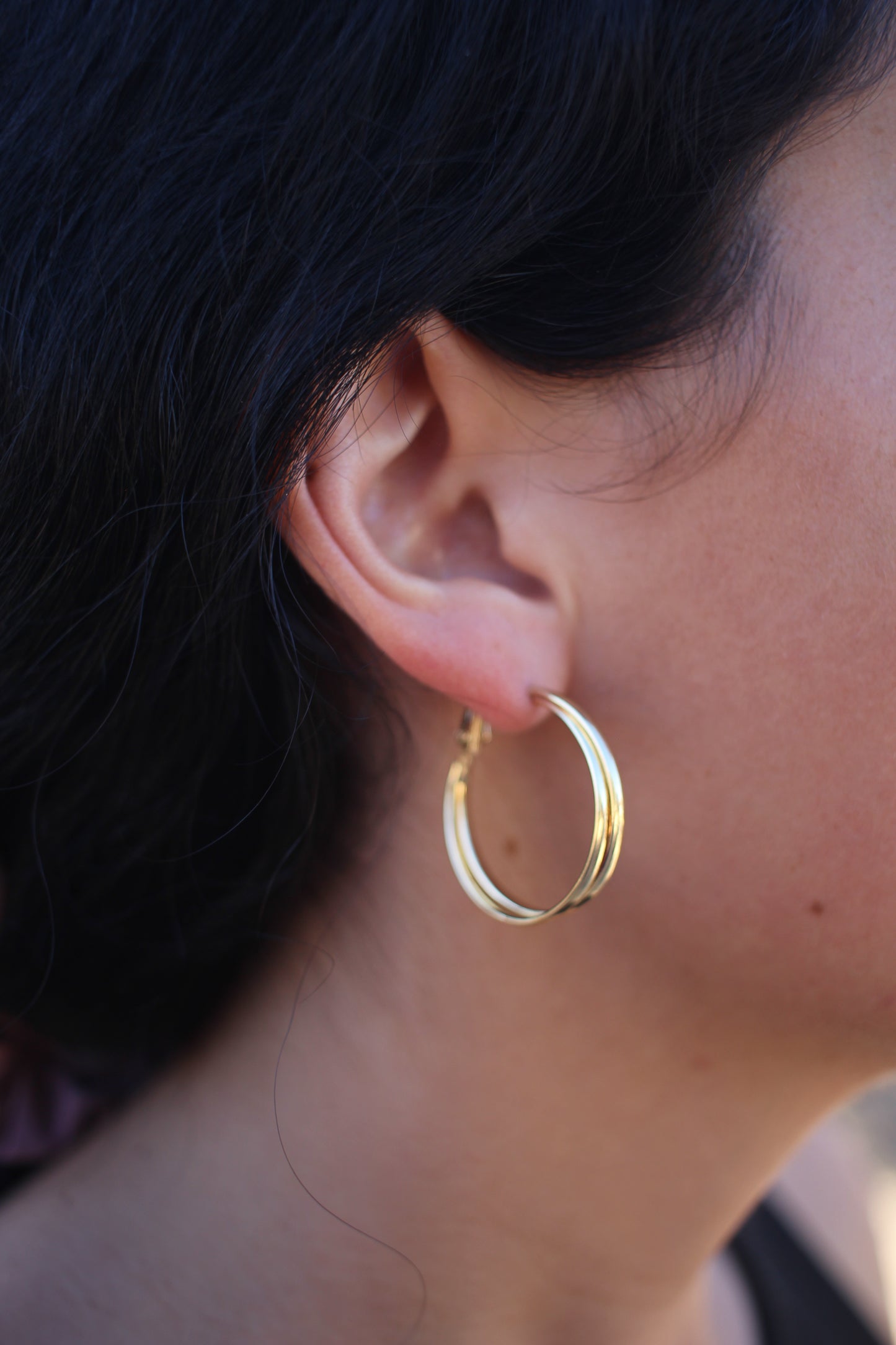 Goldtone Aspen Hoop Earrings